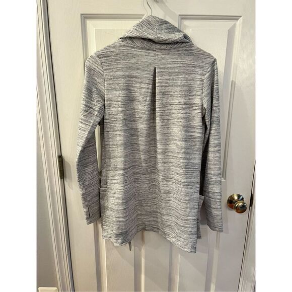 Eddie Bauer Gray Space Dye Open Front Waterfall Jersey Cardigan sz M NWOT - Picture 7 of 7